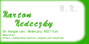 marton nedeczky business card